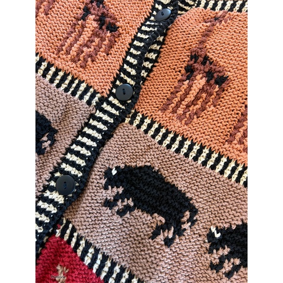 MarieaKim Hand Knit Safari Animal Cardigan (L) - Picture 4 of 5